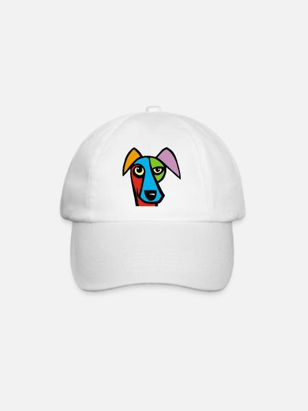 Lustiger Hund - Baseballkappe - Weiß/Weiß