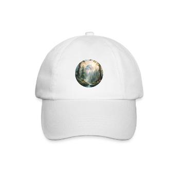 Wald / Wildnis / Natur / Bäume / grün / Idylle - Baseballkappe - Weiß/Weiß - Vorne