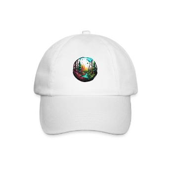 Wald / Wildnis / Natur / Bäume / grün / Idylle - Baseballkappe - Weiß/Weiß - Vorne