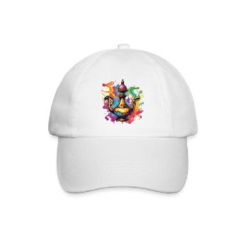 Wunderlampe / Wünsche /Orient / Wunder / Genie - Baseballkappe - Weiß/Weiß - Vorne