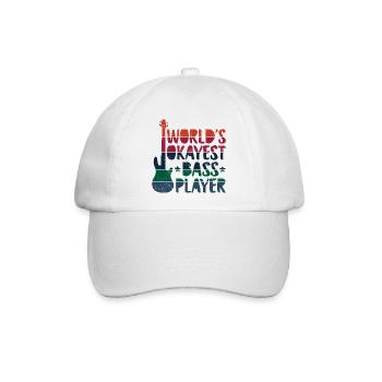 World’s okayest bass player - Baseballkappe - Weiß/Weiß - Vorne