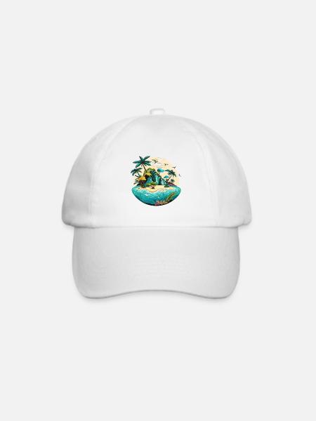 Der Insel-Hopper - Baseballkappe - Weiß/Weiß