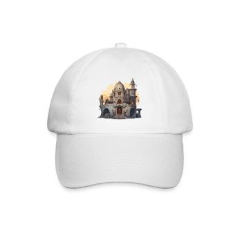 Fantasy RPG Ruine Abendlicht Abenteuer Shirt - Baseballkappe - Weiß/Weiß - Vorne