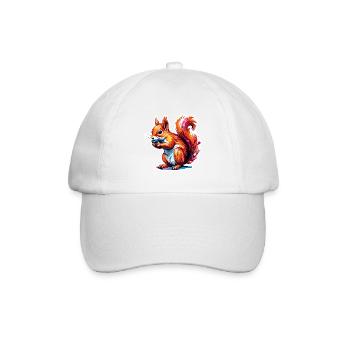 Eichhörnchen / Tier / Nagetier / Waldtier / Comic - Baseballkappe - Weiß/Weiß - Vorne
