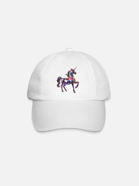 lila chormatisches Einhorn - Baseballkappe - Weiß/Weiß