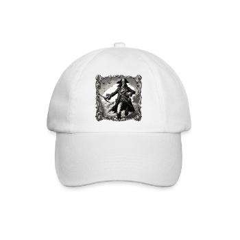 Pirat / Ahoi / Anker / Kapitän / Totenkopf / Rum - Baseballkappe - Weiß/Weiß - Vorne