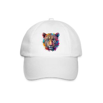 Leopard / Gepard / Tier / Animal Print / Muster - Baseballkappe - Weiß/Weiß - Vorne