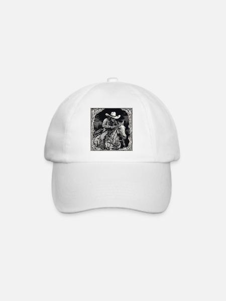 Cowboy / Wilde Westen / Wüste / Lasso / Rodeo - Baseballkappe - Weiß/Weiß