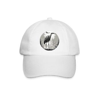 Kranich / Vogel / fliegen / Zugvogel /Tier / Zoo - Baseballkappe - Weiß/Weiß - Vorne