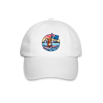Quokka Surfing Australien Design - Baseballkappe - Weiß/Weiß - Vorne