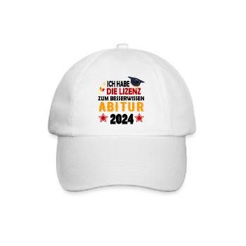 Abitur 2024 Abireise Abifeier Abifahrt Abiturient - Baseballkappe - Weiß/Weiß - Vorne