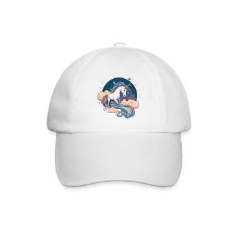 Regenbogen-Einhorn - Baseballkappe - Weiß/Weiß - Vorne