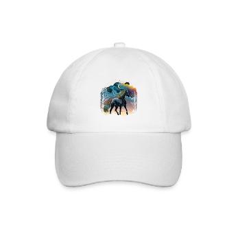 Regenbogen-Einhorn - Baseballkappe - Weiß/Weiß - Vorne