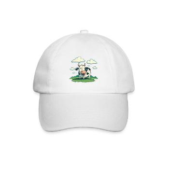 Zufriedene Kuh - Baseballkappe - Weiß/Weiß - Vorne