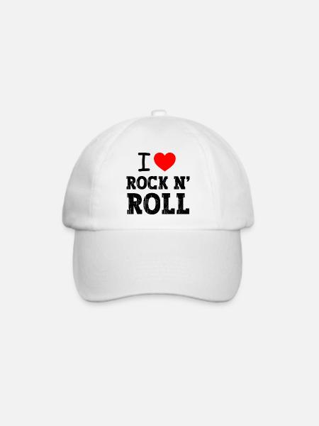 Ich liebe Rock 'n' Roll - Baseballkappe - Weiß/Weiß