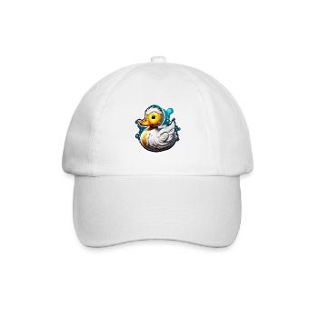 Gummiente / Badeente / Wasser / Badewanne - Baseballkappe - Weiß/Weiß - Vorne