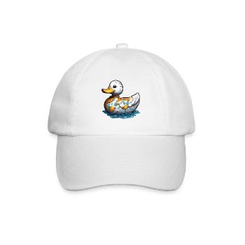 Gummiente / Badeente / Wasser / Badewanne - Baseballkappe - Weiß/Weiß - Vorne