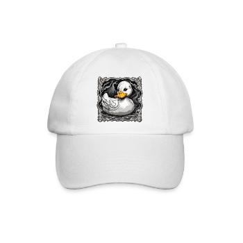Gummiente / Badeente / Wasser / Badewanne - Baseballkappe - Weiß/Weiß - Vorne
