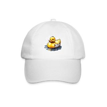 Gummiente / Badeente / Wasser / Badewanne - Baseballkappe - Weiß/Weiß - Vorne