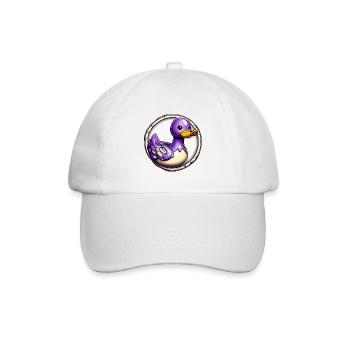Gummiente / Badeente / Wasser / Badewanne - Baseballkappe - Weiß/Weiß - Vorne