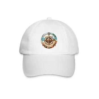 Kompass / Himmelsrichtung / Reisen / Survival - Baseballkappe - Weiß/Weiß - Vorne