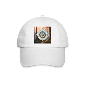 Kompass / Himmelsrichtung / Reisen / Survival - Baseballkappe - Weiß/Weiß - Vorne