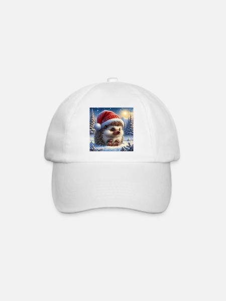 Weihnachts-Igel - Baseballkappe - Weiß/Weiß