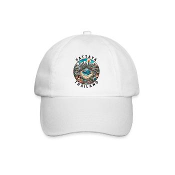 Pattaya Thailand Reise Design - Baseballkappe - Weiß/Weiß - Vorne