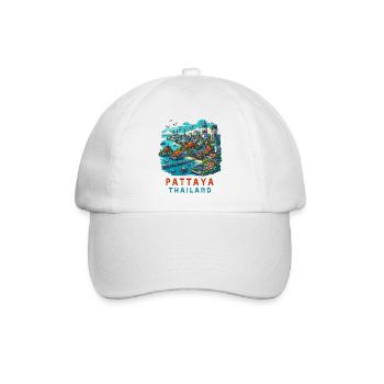 Pattaya Thailand Design - Baseballkappe - Weiß/Weiß - Vorne