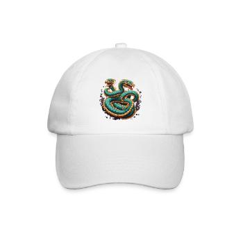 Hydra / griechische Mythologie / Schlange - Baseballkappe - Weiß/Weiß - Vorne