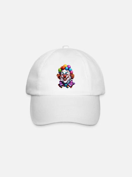 Clown / Zirkus / Fasching / Karneval / verspielt - Baseballkappe - Weiß/Weiß