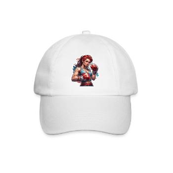 Boxer / Sport / Kampf / Arena / Boxring / Fäuste - Baseballkappe - Weiß/Weiß - Vorne