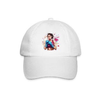 Boxer / Sport / Kampf / Arena / Boxring / Fäuste - Baseballkappe - Weiß/Weiß - Vorne