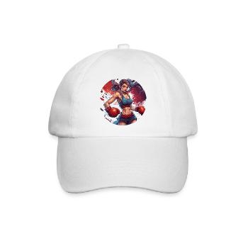 Boxer / Sport / Kampf / Arena / Boxring / Fäuste - Baseballkappe - Weiß/Weiß - Vorne