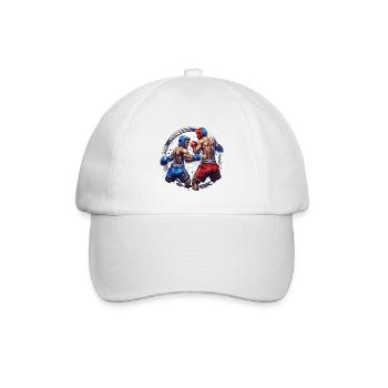 Boxer / Sport / Kampf / Arena / Boxring / Fäuste - Baseballkappe - Weiß/Weiß - Vorne