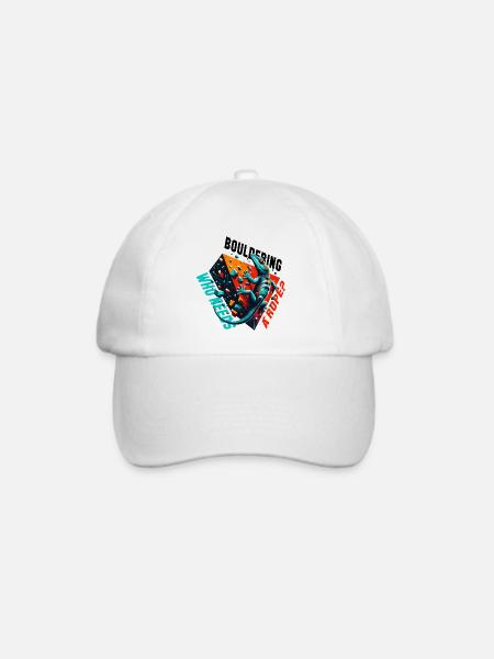 Bouldern Gecko Seil? Geschenk - Baseballkappe - Weiß/Weiß