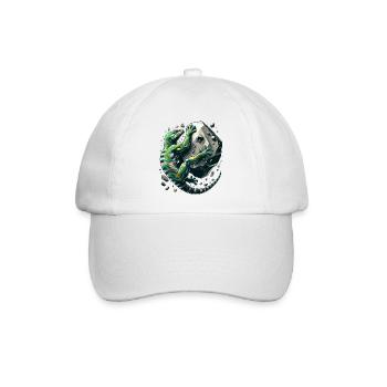 Bouldern Gecko Muskeln Geschenk - Baseballkappe - Weiß/Weiß - Vorne