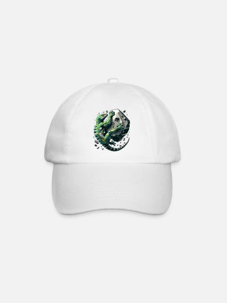 Bouldern Gecko Muskeln Geschenk - Baseballkappe - Weiß/Weiß