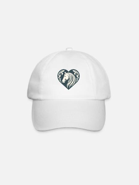 Pferdeliebe - Baseballkappe - Weiß/Weiß