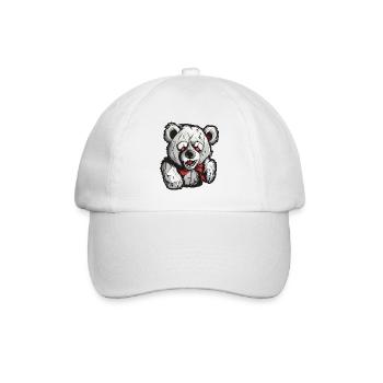 Teddybär / Kuscheltier / Stofftier / Geschenkidee - Baseballkappe - Weiß/Weiß - Vorne