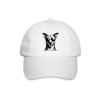 Hund mit Sonnenbrille Linienkunst - Baseballkappe - Weiß/Weiß - Vorne