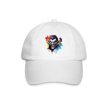 Vampir / Dracula / Blutsauger / Halloween / Mythos - Baseballkappe - Weiß/Weiß - Vorne