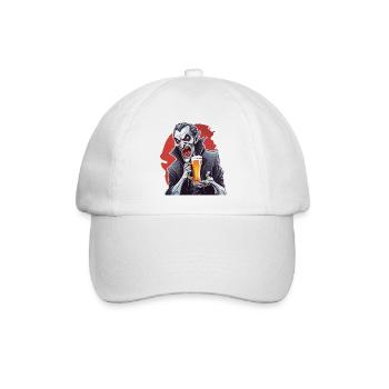 Vampir / Dracula / Blutsauger / Halloween / Mythos - Baseballkappe - Weiß/Weiß - Vorne