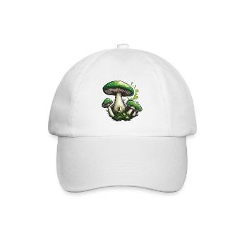 Pilz / Mushroom / Wiese / Wald / Goa / Psy - Baseballkappe - Weiß/Weiß - Vorne