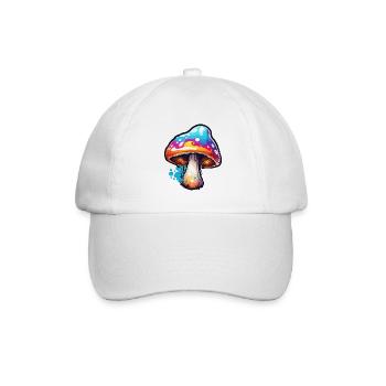 Pilz / Mushroom / Wiese / Wald / Goa / Psy - Baseballkappe - Weiß/Weiß - Vorne