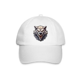 Werwolf / Vollmond / Wesen / Verwandlung / Fluch - Baseballkappe - Weiß/Weiß - Vorne