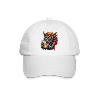 Werwolf / Vollmond / Wesen / Verwandlung / Fluch - Baseballkappe - Weiß/Weiß - Vorne