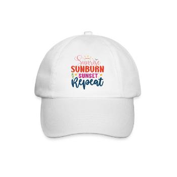 Sonnenaufgang, Sonnenbrand, Sonnenuntergang Wiederholung - Baseballkappe - Weiß/Weiß - Vorne