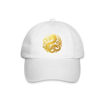 Chinesisches Drachen-Tattoo - Baseballkappe - Weiß/Weiß - Vorne