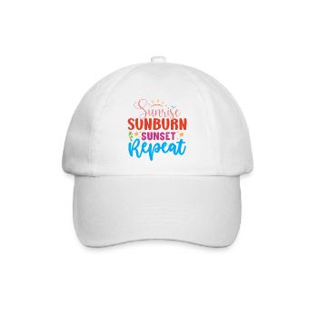 Sonnenaufgang, Sonnenbrand, Sonnenuntergang Wiederholung - Baseballkappe - Weiß/Weiß - Vorne